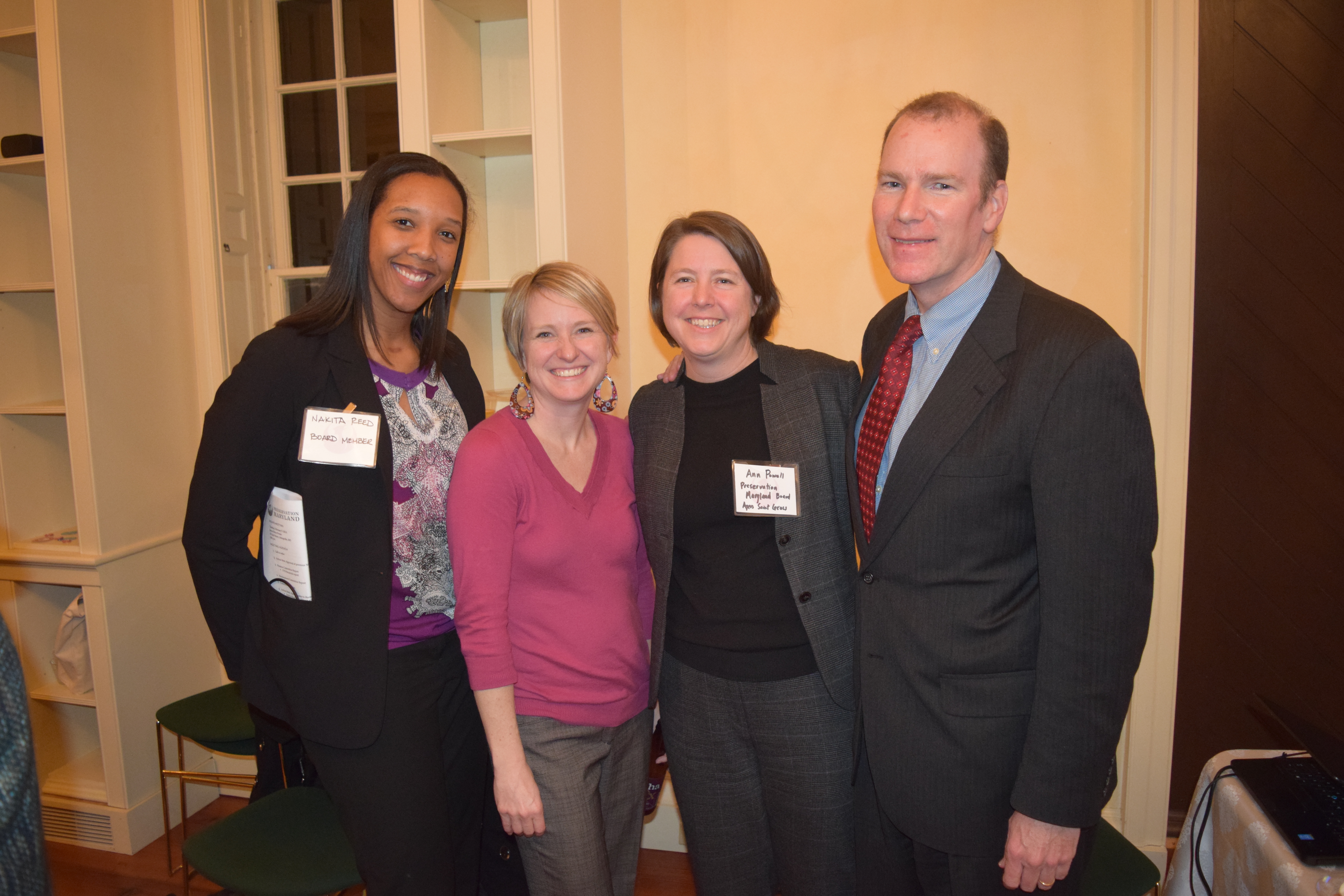 Preservation Maryland Board Members: Nakita Reed, Encore Sustainable Designs; Amanda Fenstermaker, Heart of the Chesepeake Heritage Area; Ann Powell, Ayers Saint Gross; and Richard Hall, Citizen's Planning and Housing Association.