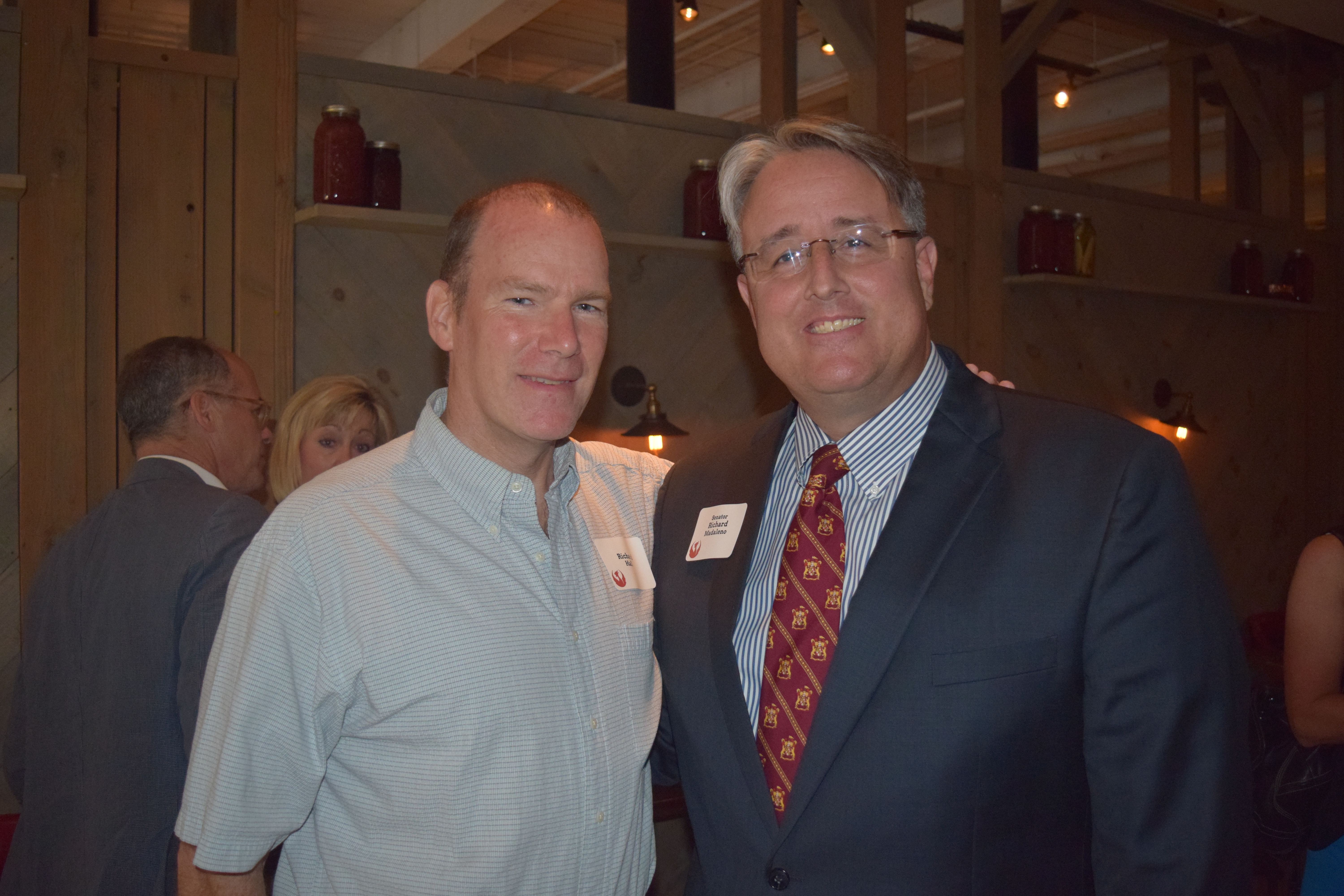 Sen. Madaleno (right), with Rich Hall, board member.