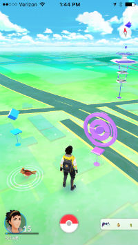 Screenshot from the mobile phone game "Pokemon Go"