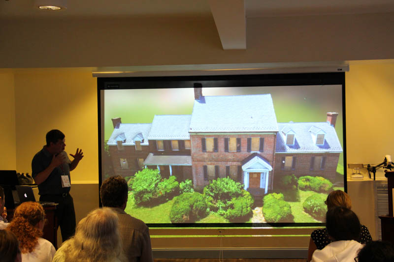 Terry Kilby, Elevated Element, showing digital model of Whites Hall, the birthplace of Johns Hopkins.