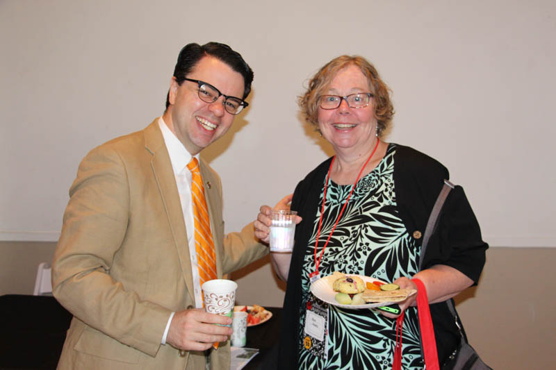 Nichoals Redding posing with Ann Jones.