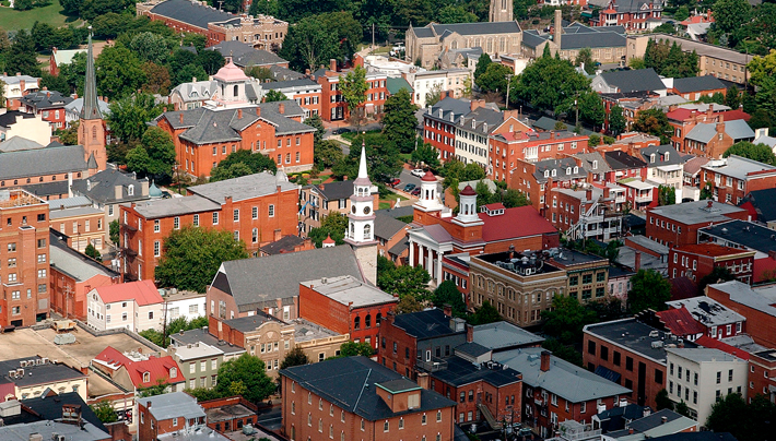 Image of Historic Downtown Frederick, Maryland.