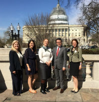 Katie Park, right, with Preservation Maryland on Capitol Hill.