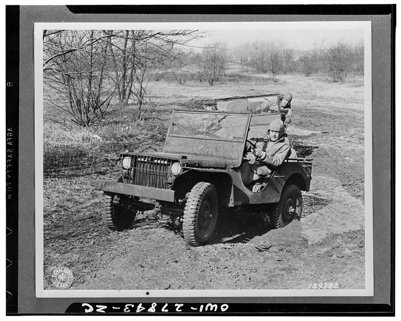 Image showing a Jeep demonstration at Holabird depot in 1942