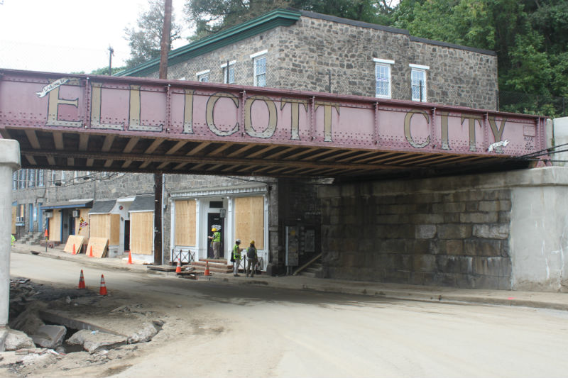 Ellicott City bridge in fall of 2016