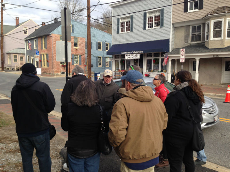 Image of Preservation Maryland on Ellicott City tour in December of 2016