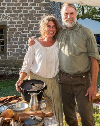 Doug Claytor and Michele Smith at an open hearth cooking demonstration.