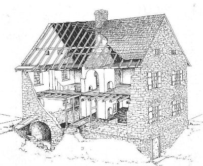 Architectural cross-section of Schifferstadt.