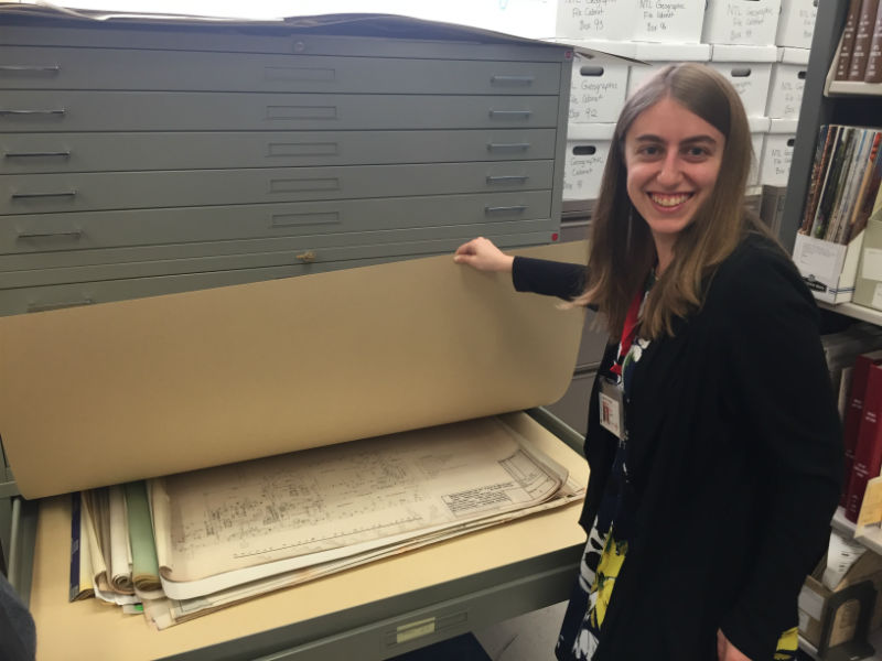 Jen Wachtel shows us the architectural drawings in the collection, 2017.