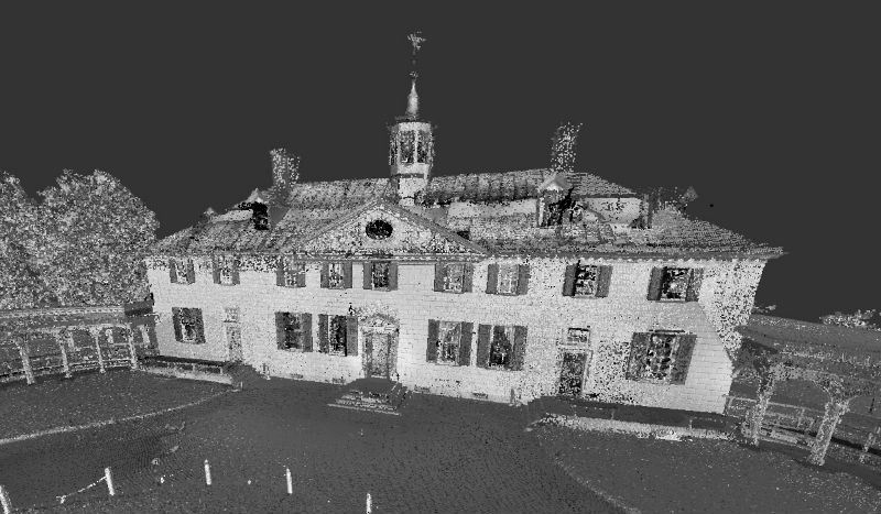 Laser point cloud of Mount Vernon. Image from Direct Dimensions.