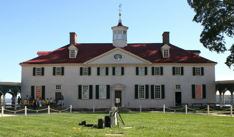 Laser scanner set up at Mount Vernon. Photo from Direct Dimensions.