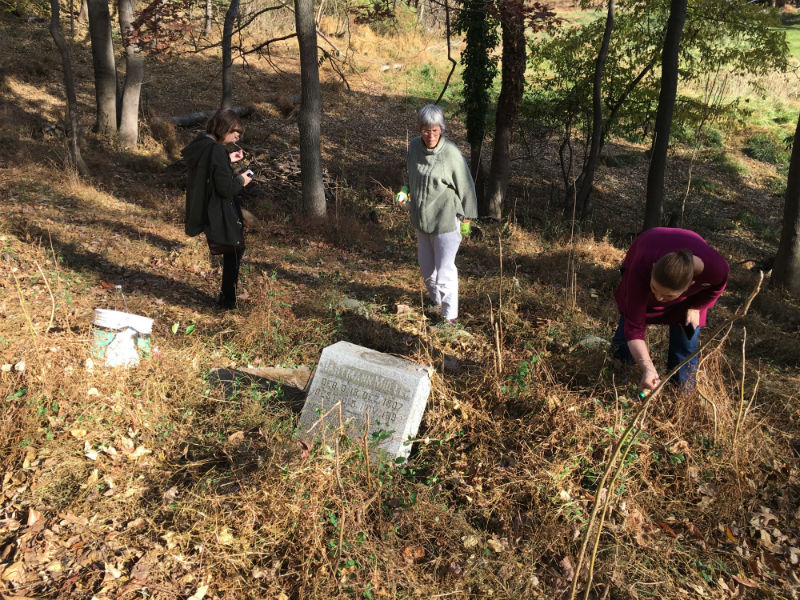 Volunteers at Oella Cemetery, 2016.