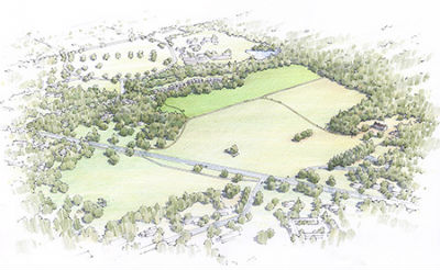 Rendering of Princeton Battlefield. Graphic from Civil War Trust.