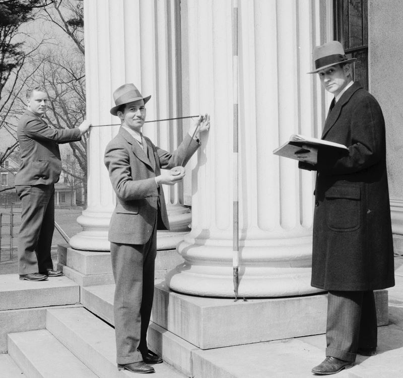 Architectural surveyors in the field, ca. 1934. Library of Congress.