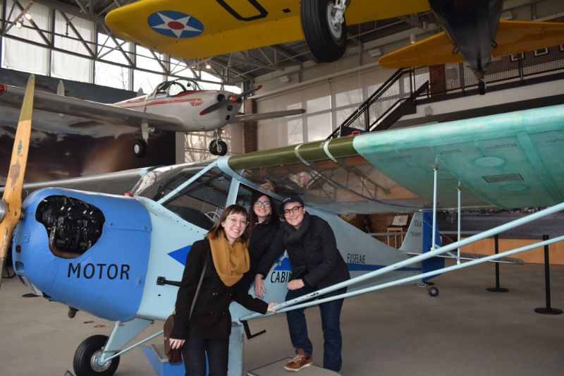 Preservation Maryland staff at the event location, the College Park Aviation Museum, 2017.