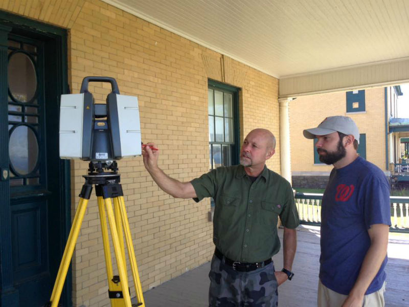 Dana Lockett and Ryan Pierce of the National Park Service documentation team.