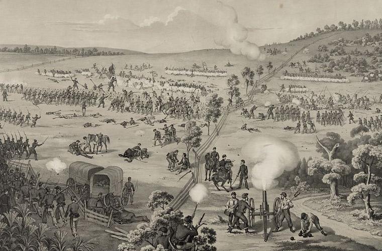 The Kanawha Division in Action at South Mountain Battlefield. Library of Congress.