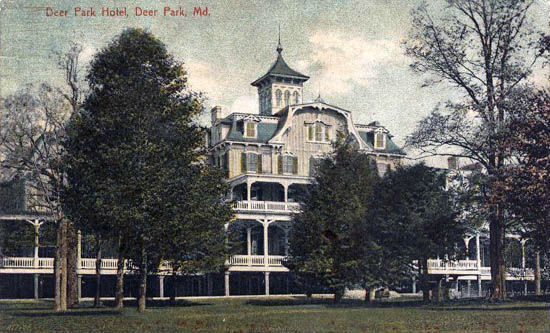 Penny postcard of Deer Park Hotel. Scan from US Gen Web Archive.