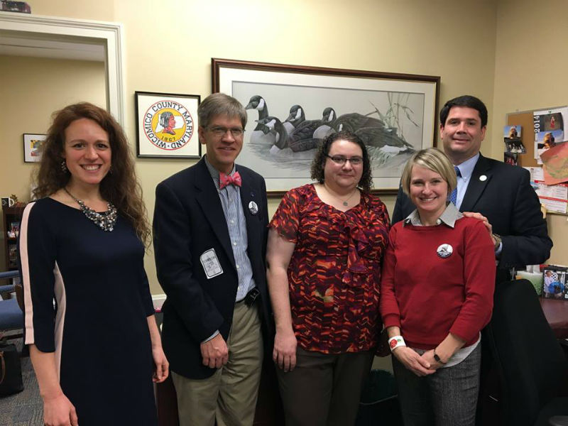 Del. Christopher Adams with advocates from the Eastern Shore.