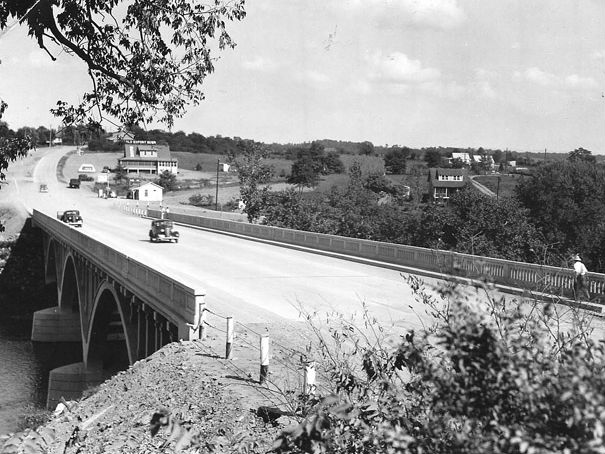 The Conococheague River Bridge, 1936. Photo from the Maryland Department of Transportation.