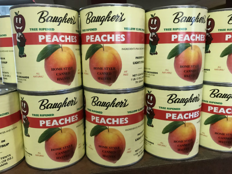 Image showing canned peaches from Baugher's Farms