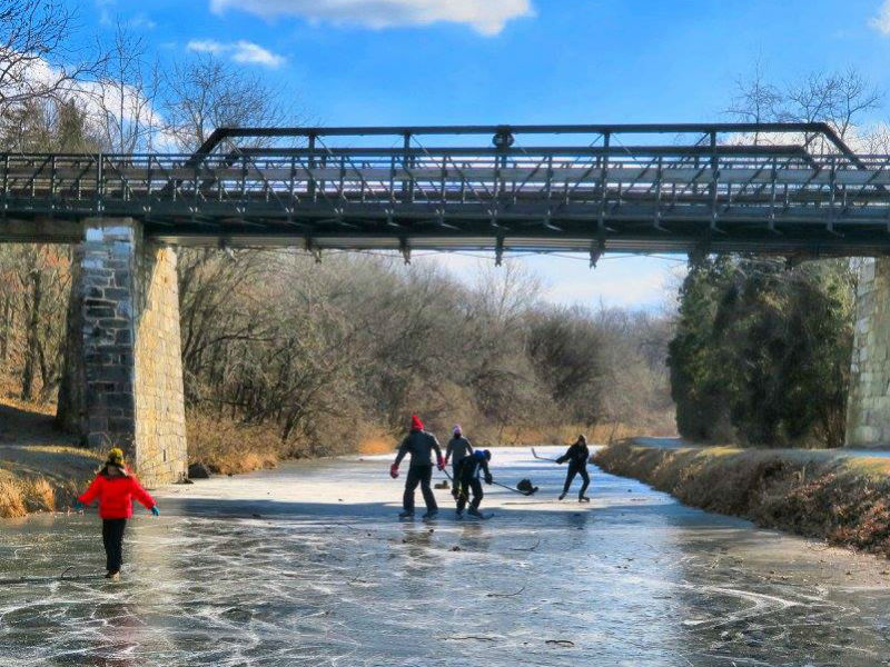 Skaters on the C&O Canal in Williamsport, MD. Photo by MJ Clinghan.