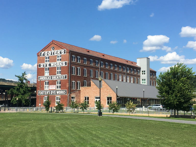 Historic Footer Dye Works building, historic tax credit project in Cumberland, MD.