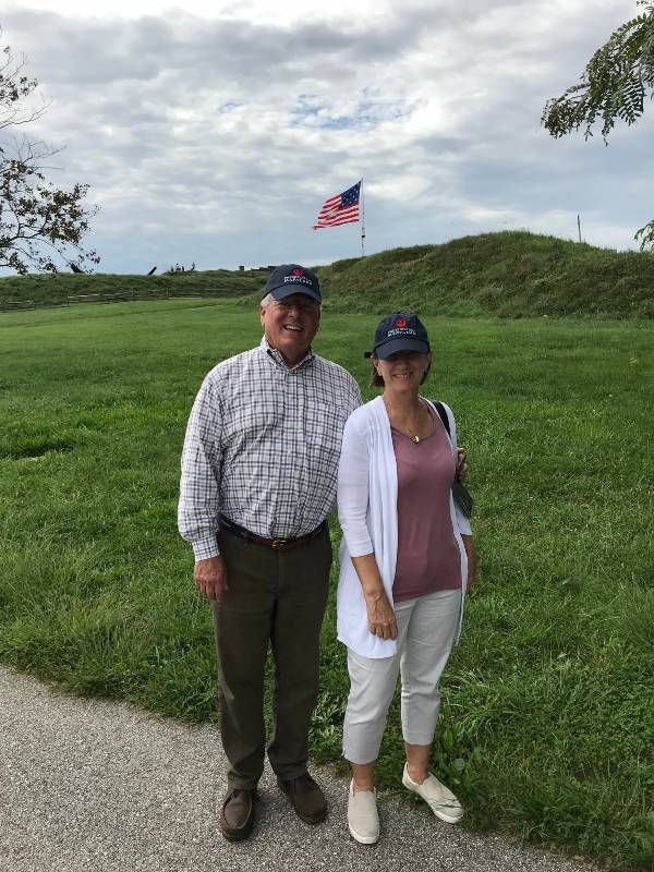 Diane and Jeff Caslow at Fort McHenry, 2018.