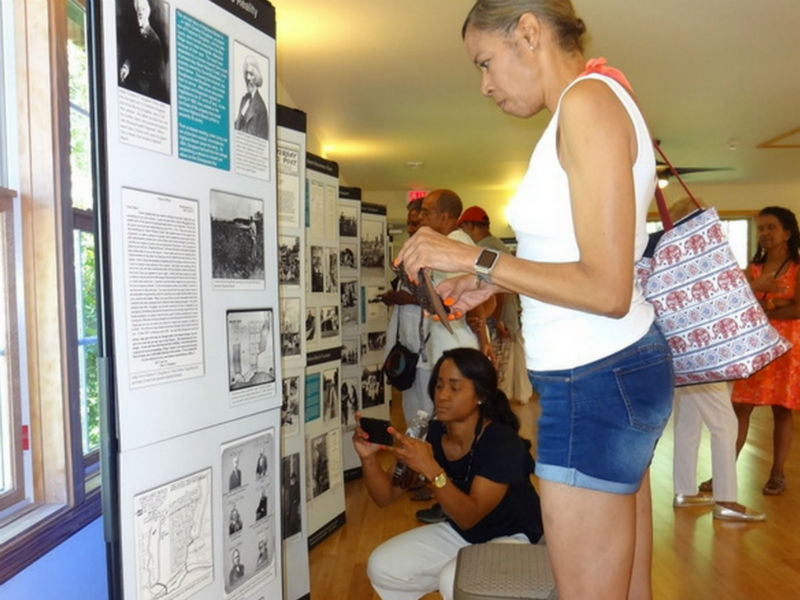 People view a new exhibit in Highland Beach, Anne Arundel County, 2018.