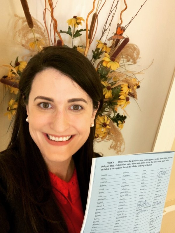 Director of Advocacy Elly Cowan walked the halls of the House Office Building to get co-sponsors for the historic tax credit bill, 2019.