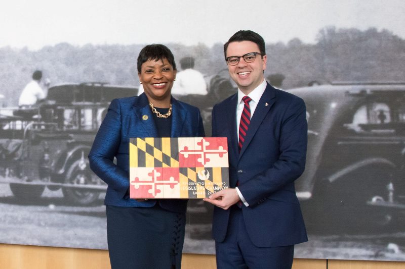 Del. Adrienne Jones and Executive Director Nicholas Redding, 2017.