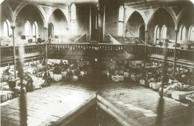 Frederick's Evangelical Lutheran Church with hospital patients, 1862.