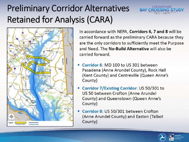 Preliminary Corridor Alternative Retained for Analysis Presentation Slide