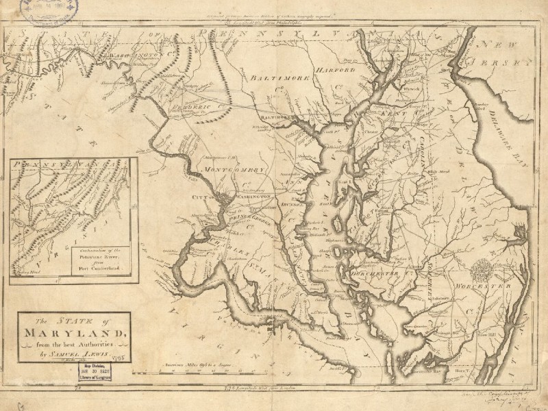 Map of Maryland, 1795.