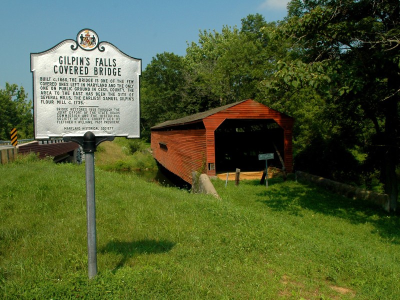 Gilpin's Falls Covered Bridge, Maryland. Photo by Maryland Department of Natural Resources, 2005.