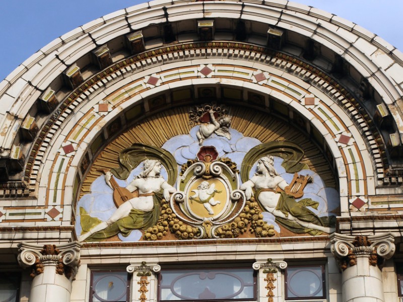 Facade of the for Colonial Theatre, now Faith Chapel, in Hagerstown, MD.