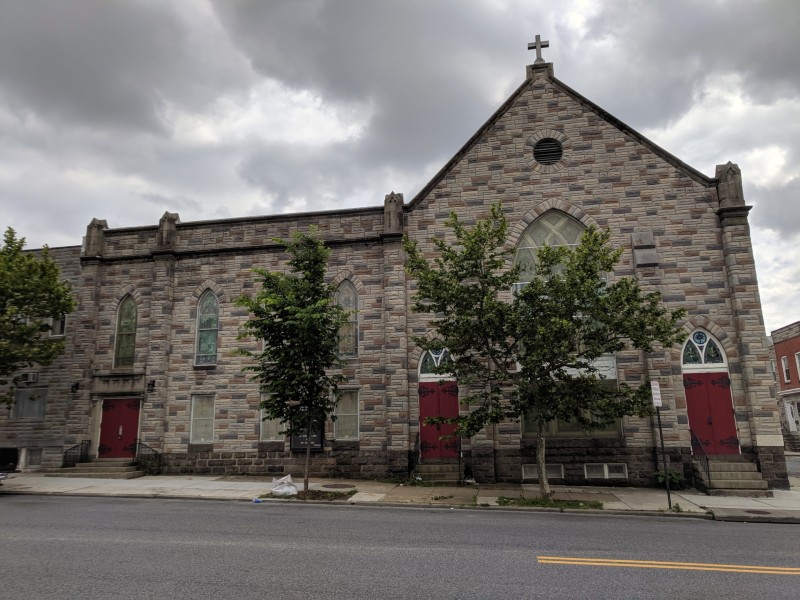 Emmanuel Evangelical Lutheran Church near Patterson Park in Baltimore City, MD. Photo from Wikipedia.