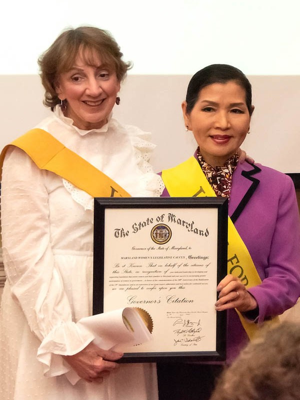 First Lady of Maryland Yuki Hogan (right) with the Rep. Trent Kittleman, Annapolis, MD, January 2020.