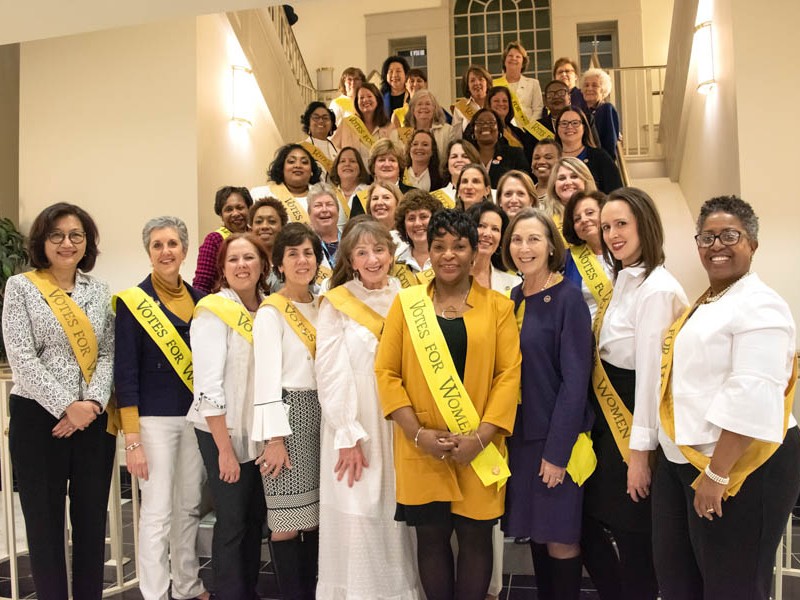 Speaker of the House, Andrien Jones, with members of the Maryland Women's Legislative Caucus, January, 2020.