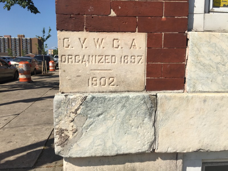 Cornerstone of the CYWCA on Druid Hill in Baltimore, MD, 2019.