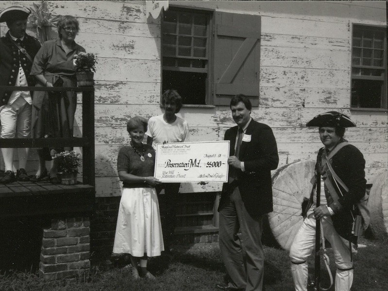 Vintage check presentation at Wye Mill, MD. Photo from Preservation Maryland.