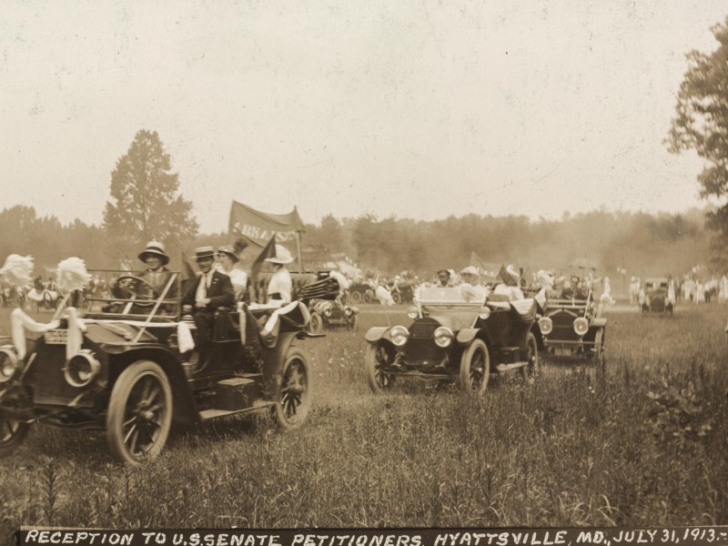 vintage image showing womens-suffrage-hyattsville-md-1913