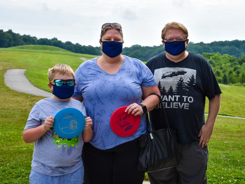 Frisbee golfers at Leister Park in Carroll County, 2020. Photo from Partners for Open Space.