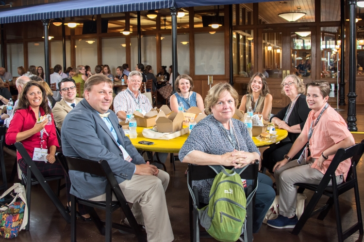 Doug Hayes (4th individual from left) and friends at Preservation Maryland event, 2017. 