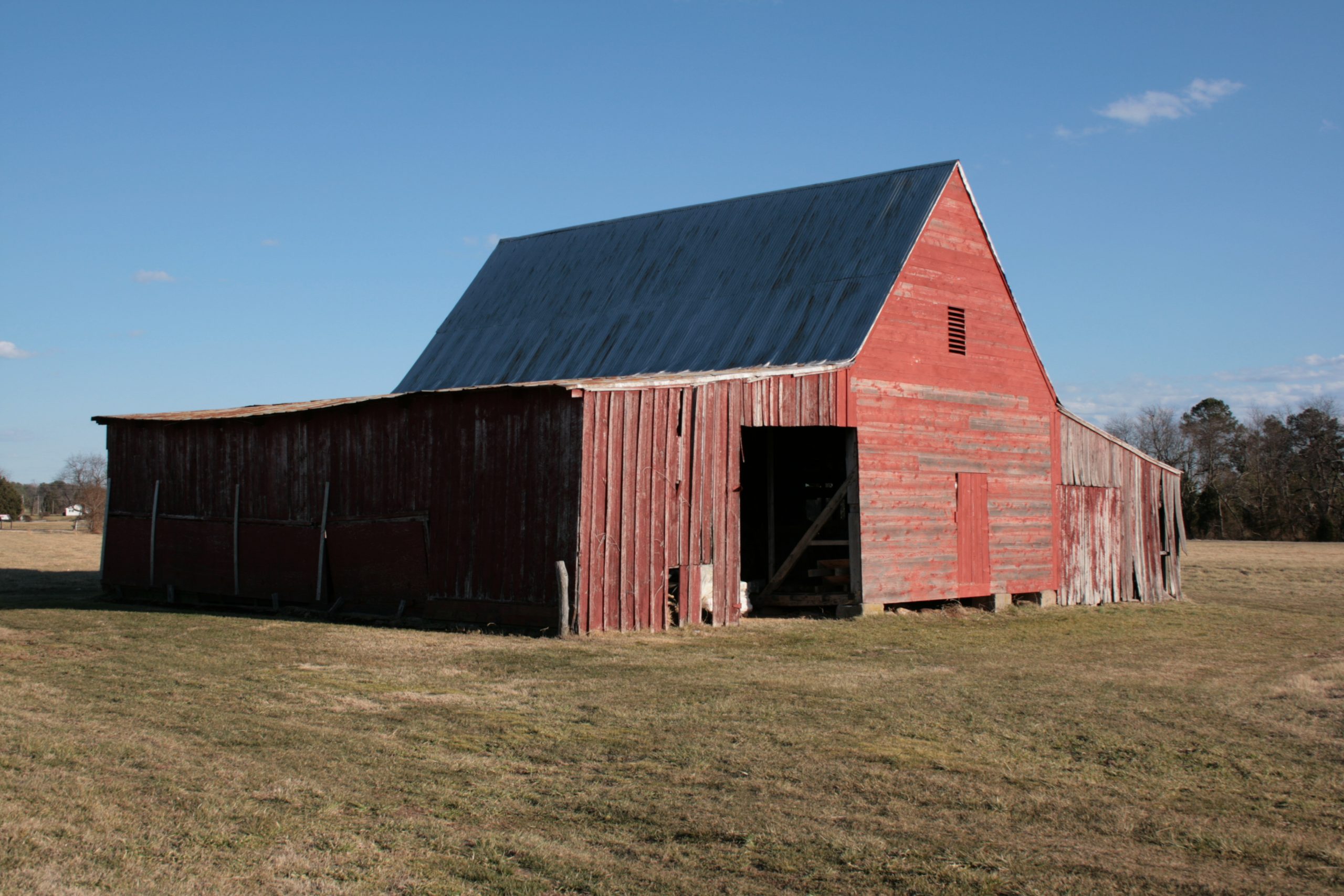 An image of a barn in Historic St. Mary's City, used for some time as a tobacco barn.