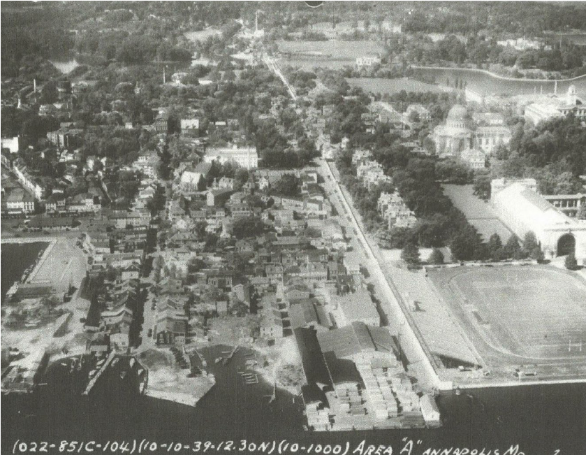 1930s aerial view of City Dock, Courtesy of Historic Annapolis